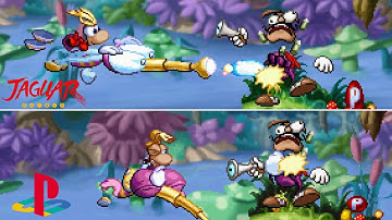 Rayman 1 [60FPS] Version Differences: Anguish Lagoon Part 3 (Atari Jaguar vs. PS1)