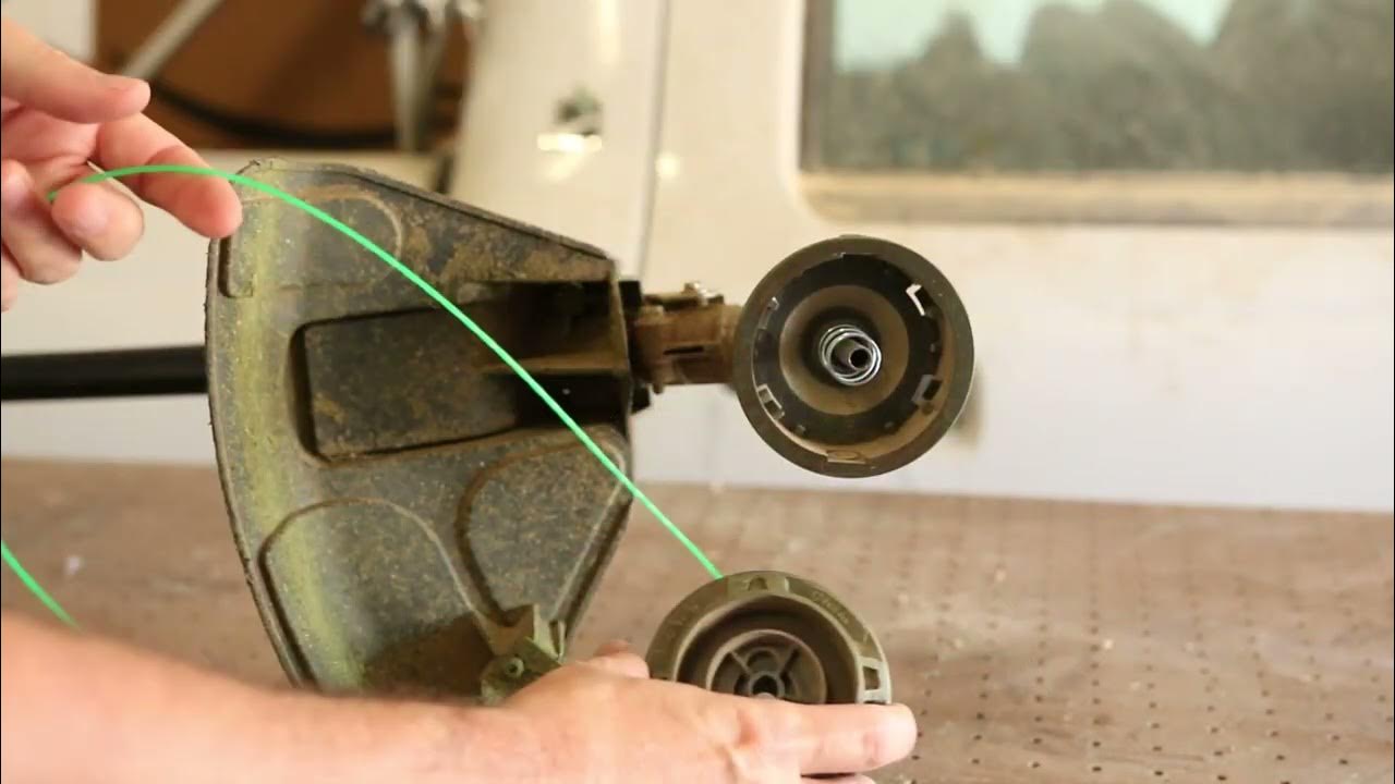 How to replace the trimmer line on Ryobi 40V (Old Model) YouTube