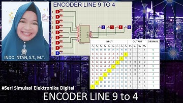Encoder Line 9 to 4 pada Proteus