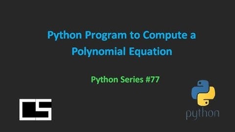 Python Program to Compute a Polynomial Equation |@CodingwithShameera1