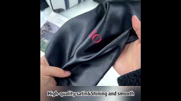 Satin dust bag with shining and smooth fabric zipper opening bag silk screen printing custom logo