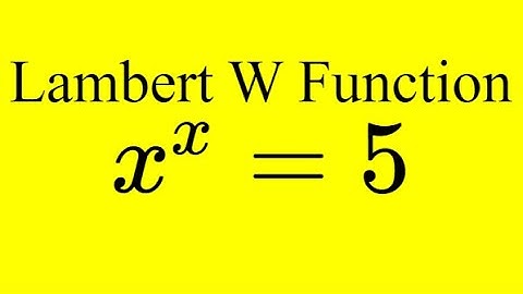 Lambert W-functie - Inleiding