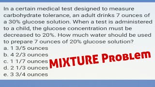 Mixture How Much Water Should Be Used To Prepare 7 Ounces Of 20% Glucose Solution?