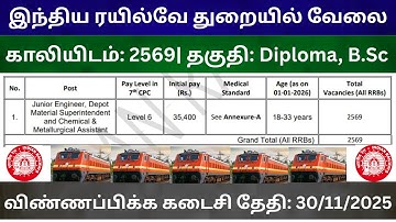 RRB JE Recruitment 2025 | 2569 Vacancies | JE/DMS/CMA Posts | Railway Job | Permanent Job