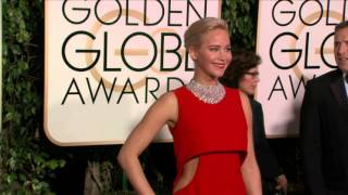 Jennifer Lawrence Golden Globe Awards Fashion Arrivals (2016) | ScreenSlam