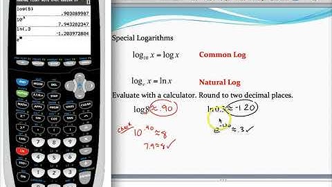 Evaluating common log and natural log using a graphing calculator (with application)