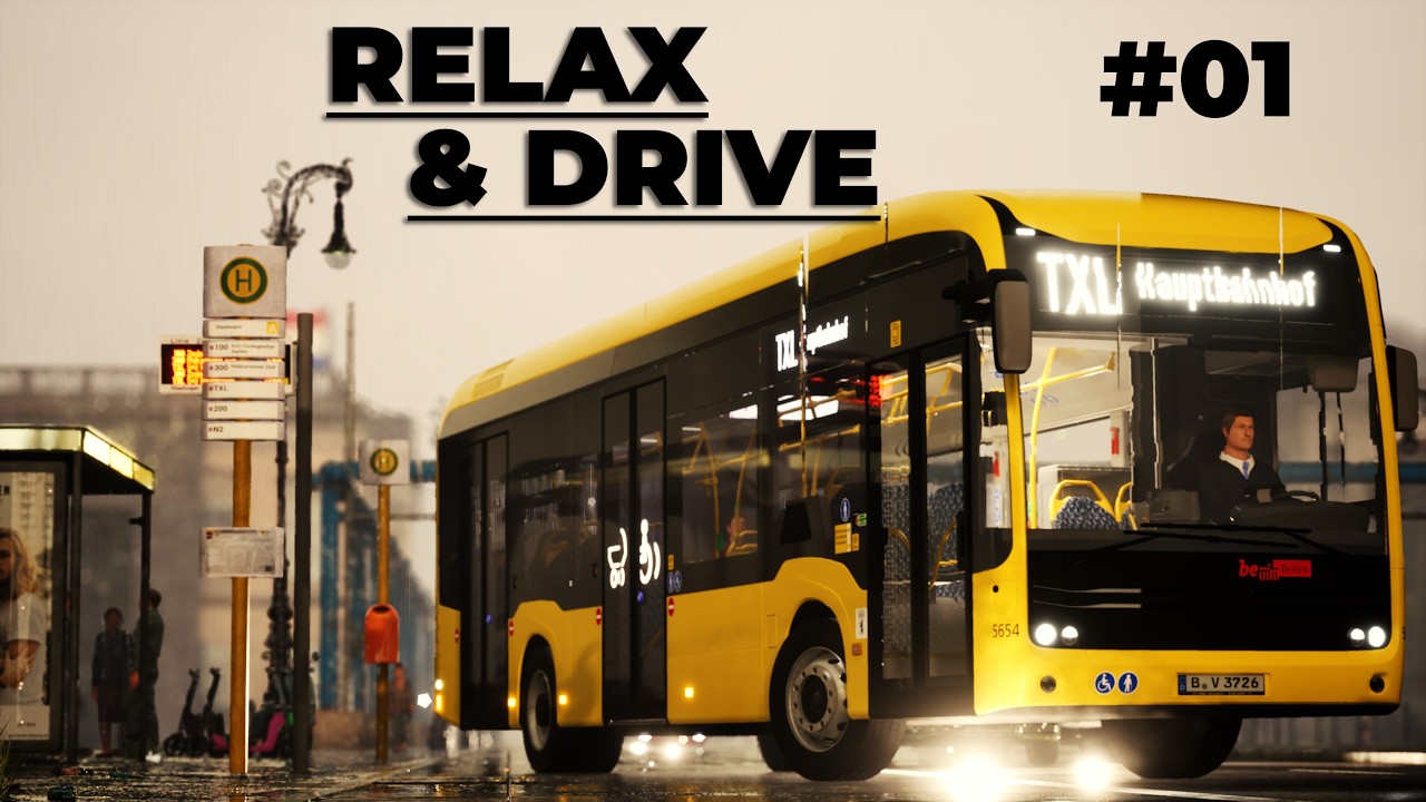 Berlin TXL Linie bei Regen | eCitaro Busfahrt – Relax & Drive