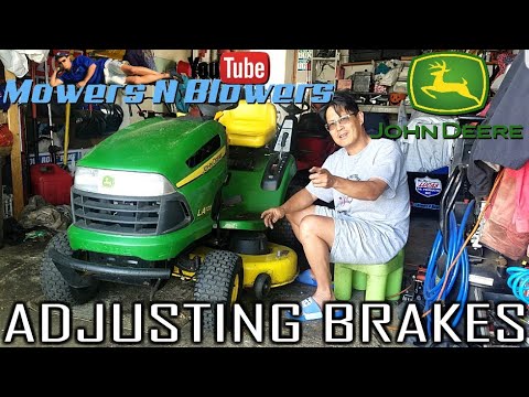 FREE JOHN DEERE LA105 LAWN TRACTOR MOWER BRAKES SMOKING BRAKE PAD CALIPER NUT ADJUSTMENT REPAIR FIX