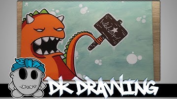 How to draw graffiti character on canvas #4