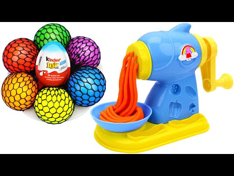 Satisfying Video l How to Make Rainbow Noodles and Squishies Balls Into Playdoh Cutting ASMR