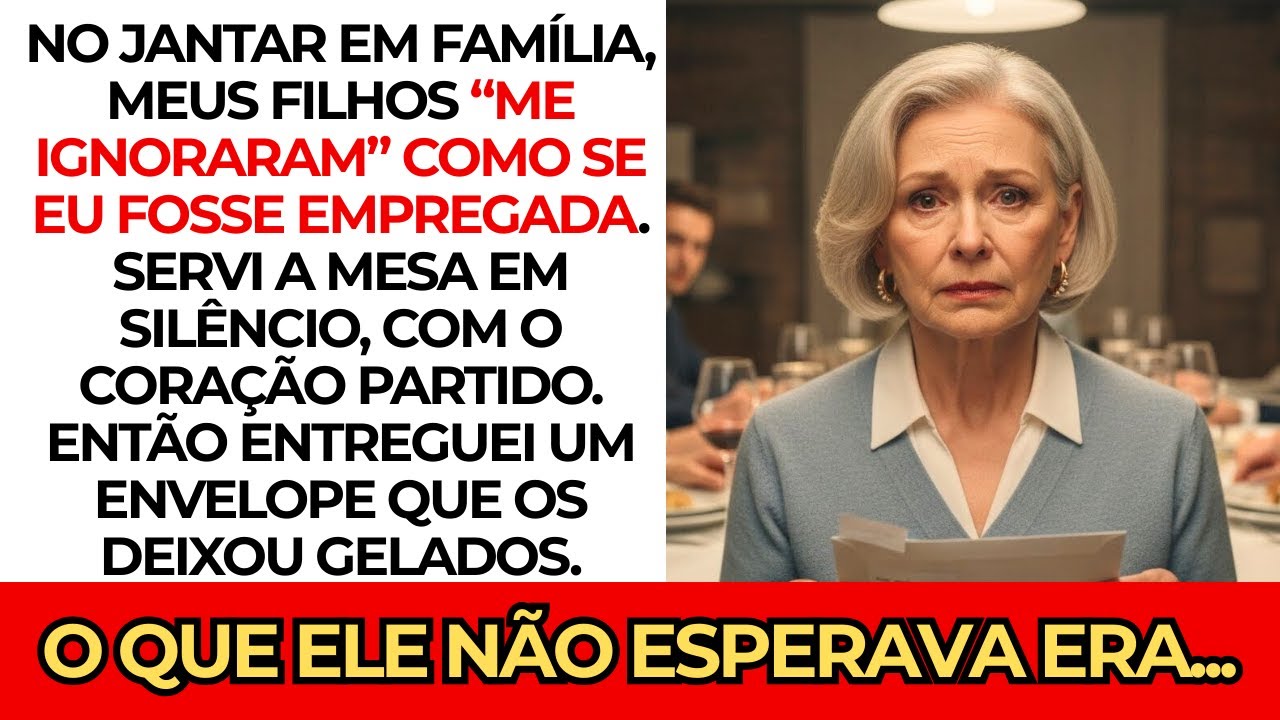 No jantar em família, meus filhos me ignoraram… então entreguei um envelope 😶‍🌫️ que os deixou ge ✉️