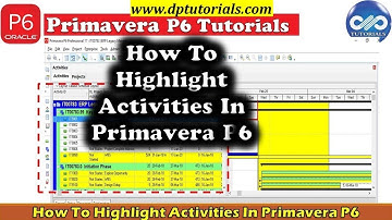 How To Highlight Activities Using Filters And Spotlight Feature In Primavera P6 || dptutorials