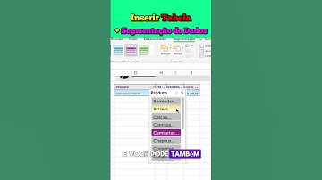 Inserir Tabela + Segmentação de Dados! #shortsfeed  #coasterramp  #excel  #segmentação