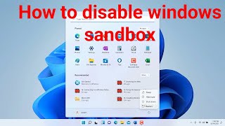 How to disable windows sandbox