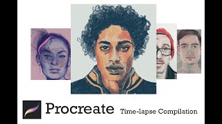 Digital Portrait Painting | Procreate TIMELAPSE compilation #1 | Hello YouTube! ❤️