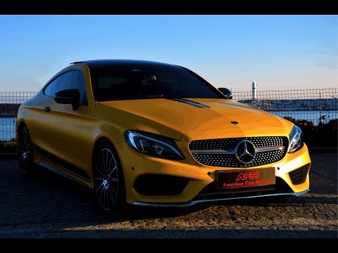 MAT SARI SİMLİ KAPLAMA - MERCEDES C180 - SİYAH DETAYLAR - AFM///ARAÇ KAPLAMA