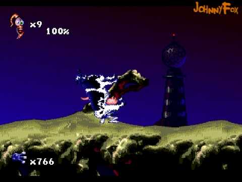 Jim Minhoca 2 final Boss Corrida desleal !! #earthwormjim #earthwormj