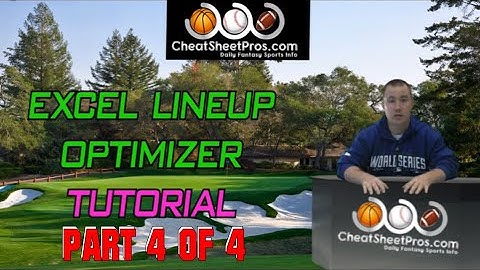 DFS Lineup Optimizer in EXCEL Tutorial - part 4
