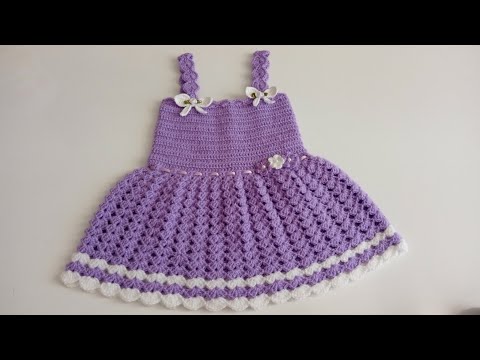 VESTIDO INFANTIL DEGODÊ EM CROCHÊ 1 ANO PARTE- 1/2 