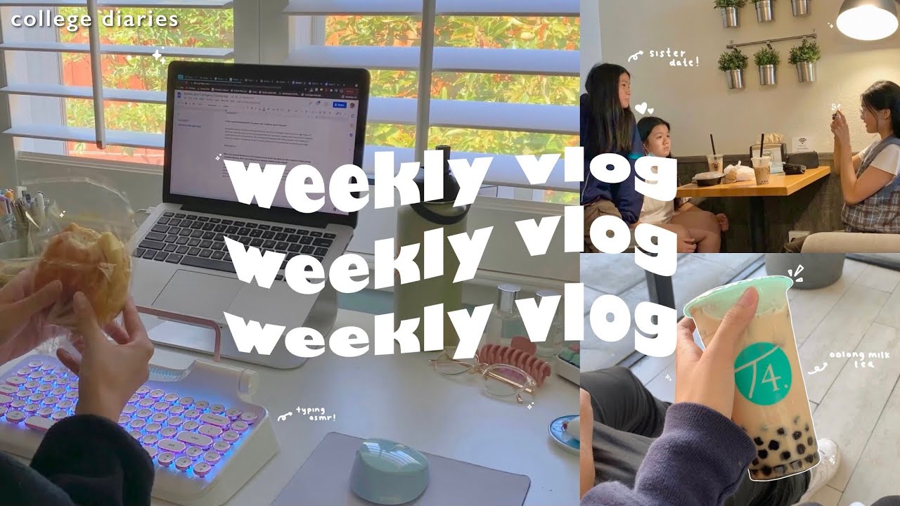 weekly vlog 💐: cafe studying, new exercise bike, dad’s bday, lots of food, dates w/ my sisters 🤍
