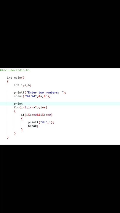 C program to find LCM of two numbers #logicbuilding #cprogramming #BCA ...