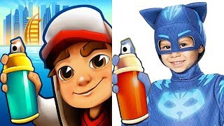 Subway Surfers JAMIE vs PJ MASKS Heroes Run Gameplay HD screenshot 3