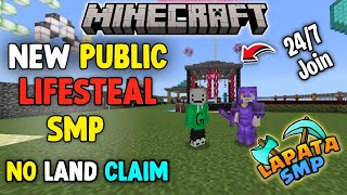 NEW NO LAND CLAIM LIFESTEAL SMP || ANYONE CAN JOIN FOR PE+JAVA || 24\/7 ONLINE || 1.19+ CAN JOIN