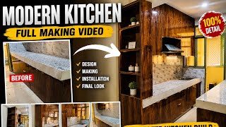Modern Kitchen Full Making Process | Small Kitchen Interior Design | Step By Step Kitchen Build