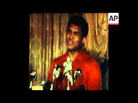SYND 7 4 77 MUHAMMAD ALI INTERVIEW ON FORTHCOMING FIGHT