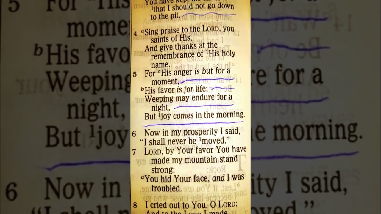 Psalm 30:5 (Joy comes in the Morning!) JESUS IS LORD