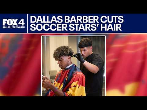 Dallas barber cuts hair for France, Spain during World Cup