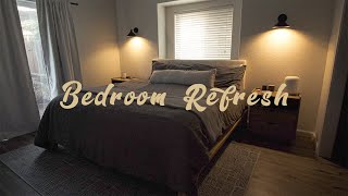 Simple Master Bedroom Refresh Thuma Bed, Wooden Nightstands Cozy Lighting Silent Vlog
