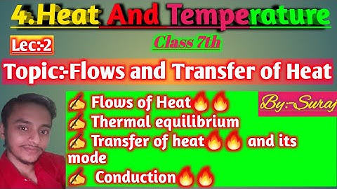 Chapter 4 - Heat🔥🔥And Temperature 🌡️🌡️| flow of heat🔥| transfer of heat🔥 | Science Class 7th|cbse|L2
