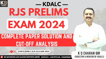 RJS PRE EXAM Complete Paper Solution + Expected Cut off / Judiciary Paper Analysis