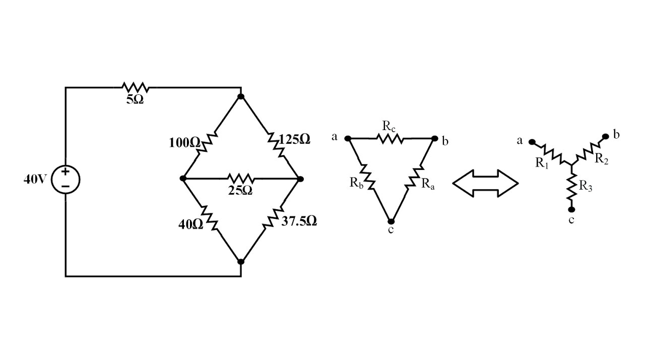 Devre Teorisi Ders 13 Üçgen'den - Yıldız'a Dönüşüm Örnek Soru Çözümü