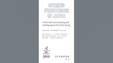 String Functions in Java : Trim Function