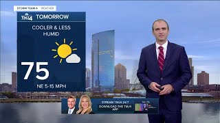 Cooler, less humid weather returns Thursday, temps in 70s