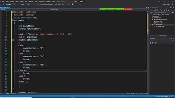 C++ programming, use switch statement to display appropriate Roman letter