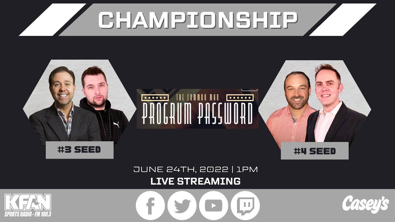 Program Password Tournament The Progrum Password Invitational CHAMPIONSHIP live from the KFAN Press ...