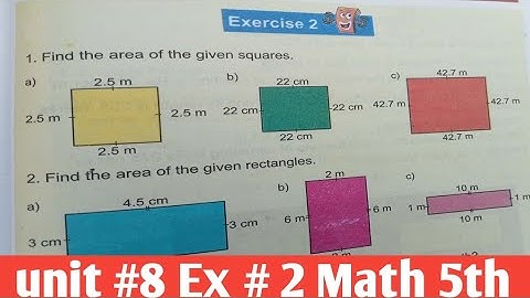 unit 8 Exercise 2 Math 5 ptb and kpk new course 2022 SNC | Class 5th Math unit 8 Perimeter and Area