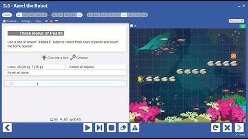 Karel Coding course in NCLab: Using Loops