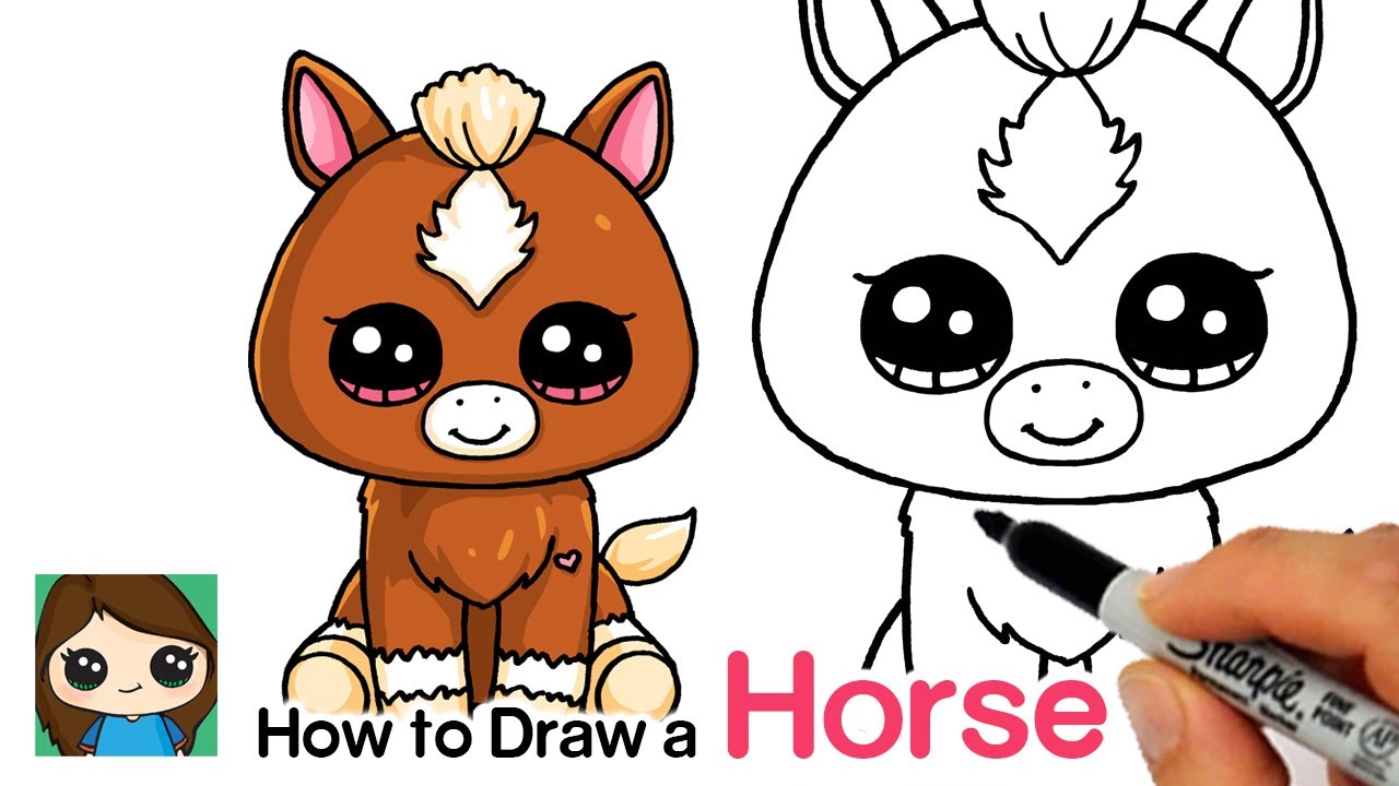 cute horse to draw - Clip Art Library