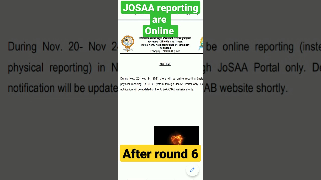 JOSAA COUNSELING 👿 important notice 2021-22 || Reporting are online not physical 🙏....??