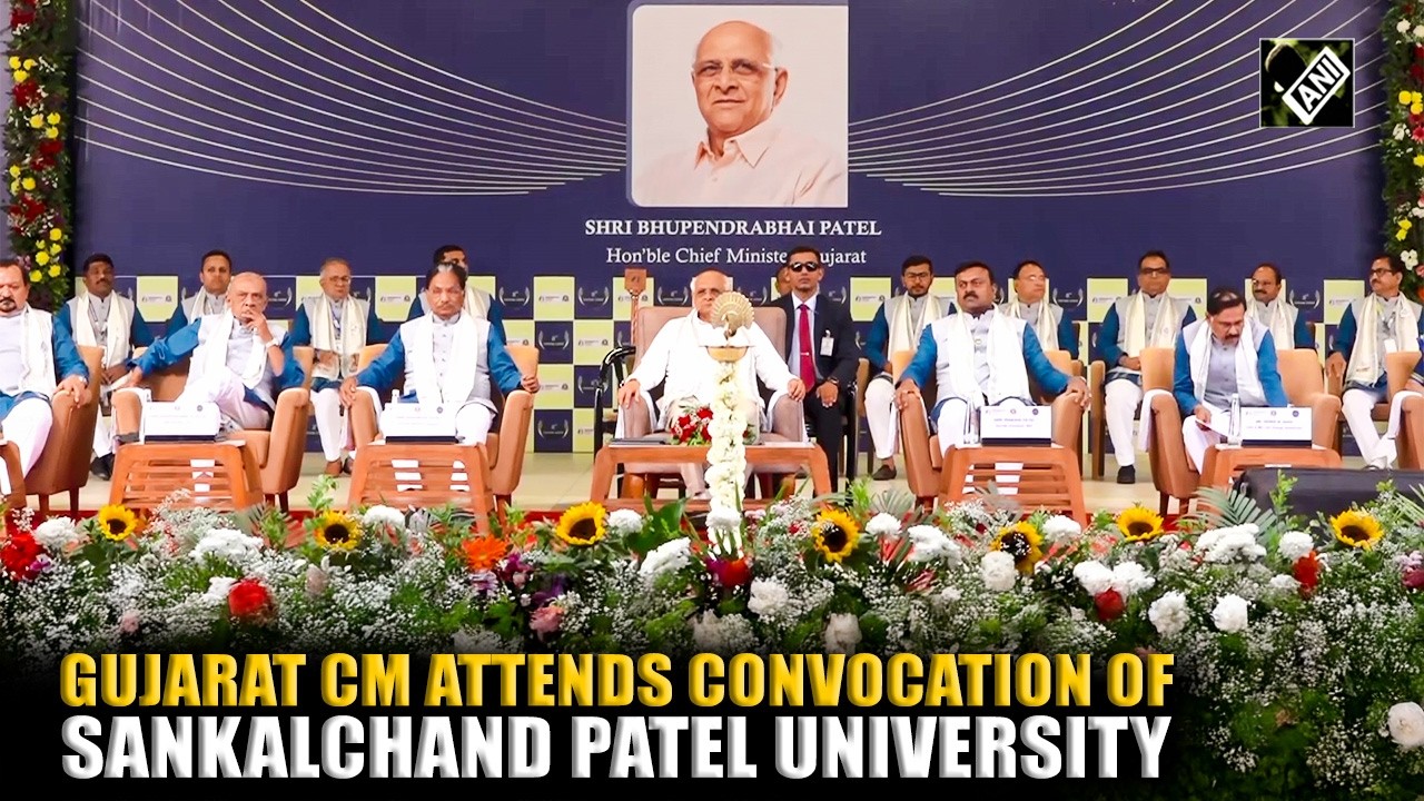 Gujarat CM Bhupendra Patel attends 8th convocation of Sankalchand Patel University in Mahesana