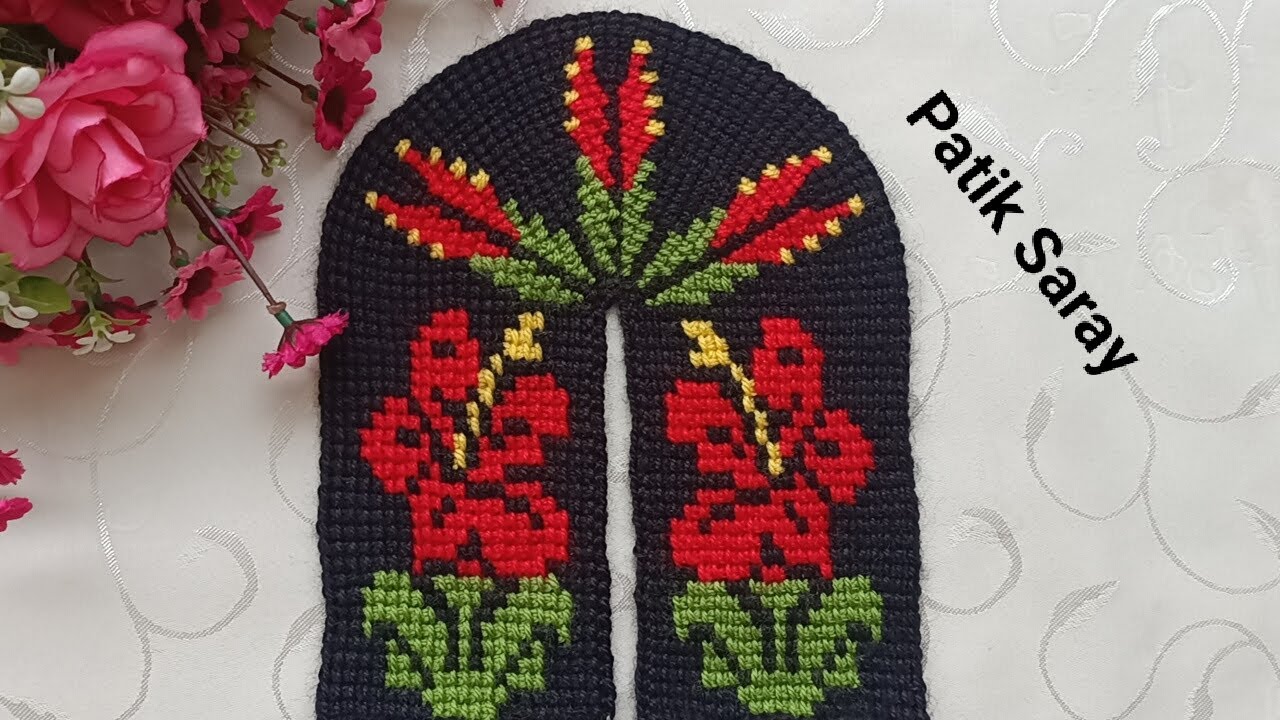 🌺ÇİÇEKLİ PATİK🌺Tunus işi çok güzel ve  çeyizlere çok yakışacak patik modeli yapımı✅