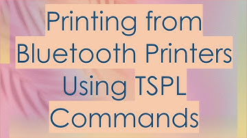 Printing from Bluetooth Printers Using TSPL Commands
