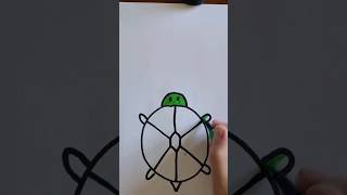 Draw easy Turtle step by step together How to draw Turtle Coloring and painting #cuteart #draweasy