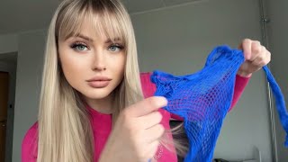 Ladys Shop Delivery New Blue Fishnet Suit