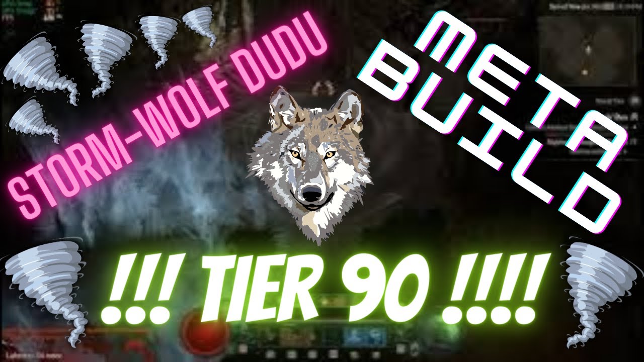 Diablo 4   *** TIER 90 ***  Dungeon / META Storm Wolf Tornado druid