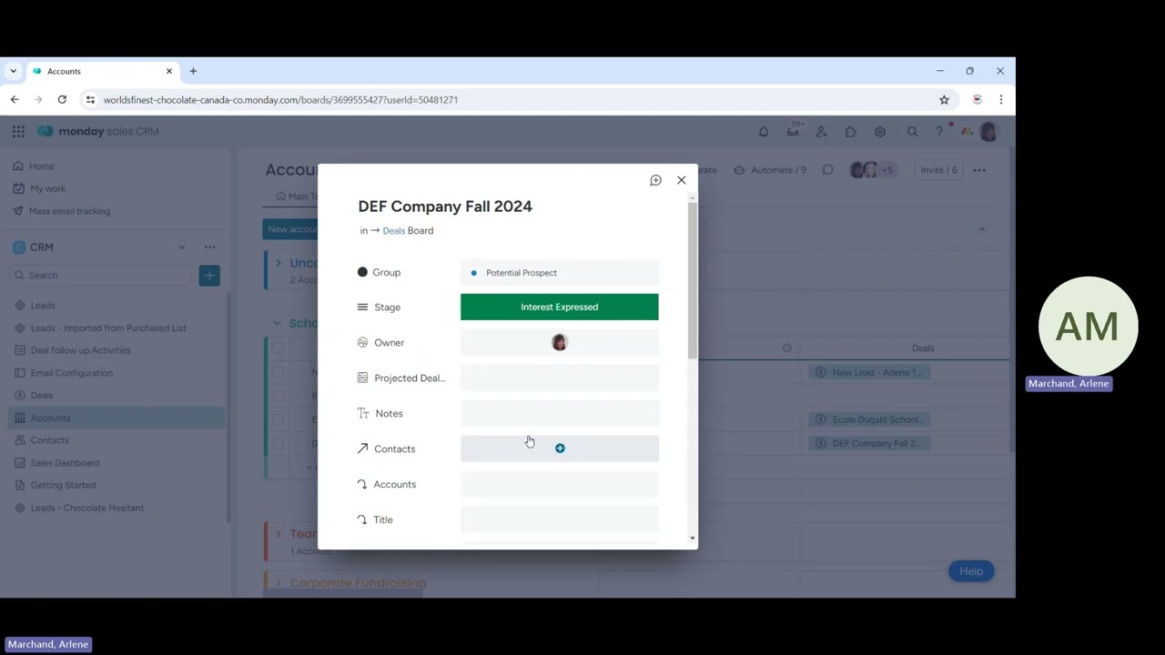 Steps to create an account & deal from an existing lead